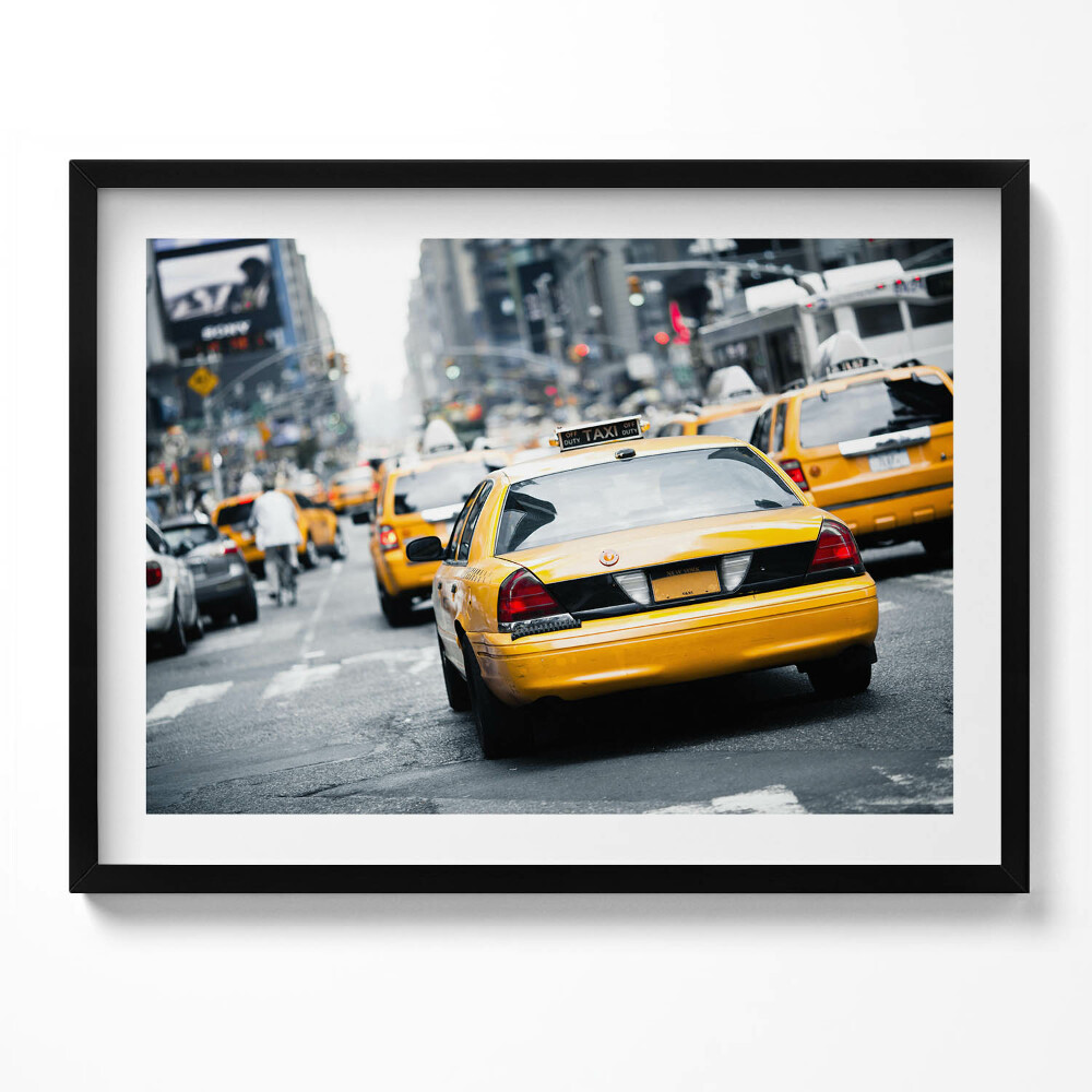 Obraz s rámem Newyorské taxíky v městské dopravní zácpě
