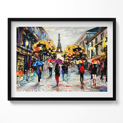 Obraz s rámem Eiffel Streets Nova - malovaný podzim