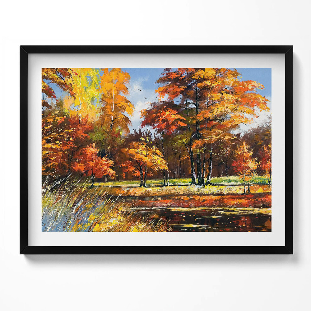 Obraz s rámem Malovaný podzim a řeka