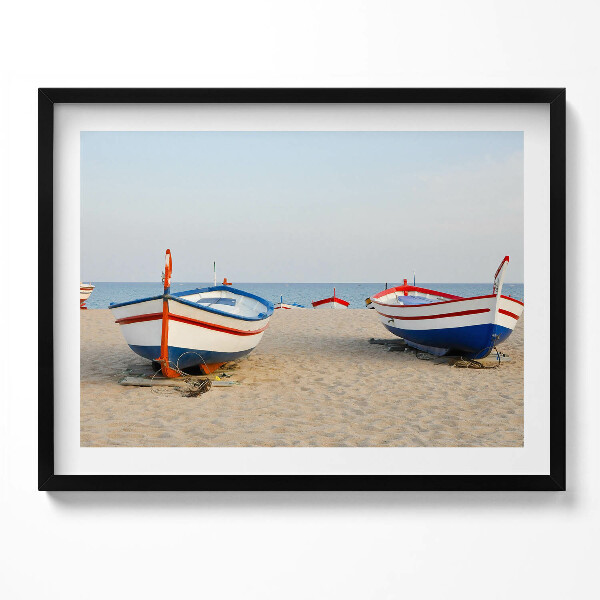 Obraz s rámem Lodě na pláži