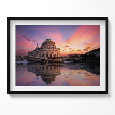 Obraz s rámem Pohled na město ve večerních hodinách