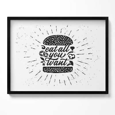 Obraz s rámem Jezte vše, co chcete - nápis do kuchyně