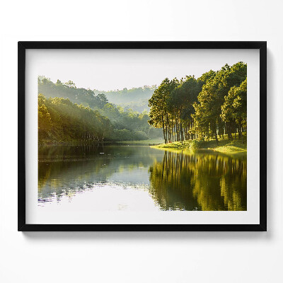 Obraz s rámem Zelená říční krajina