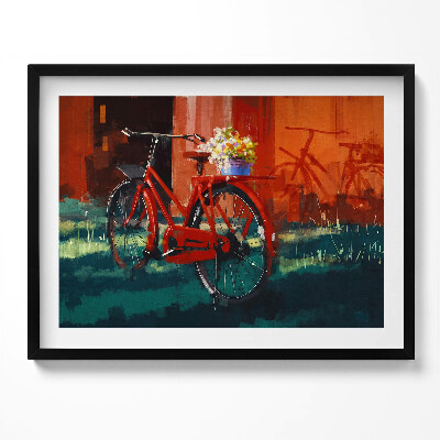 Obraz s rámem Kolo s květinovým aranžmá