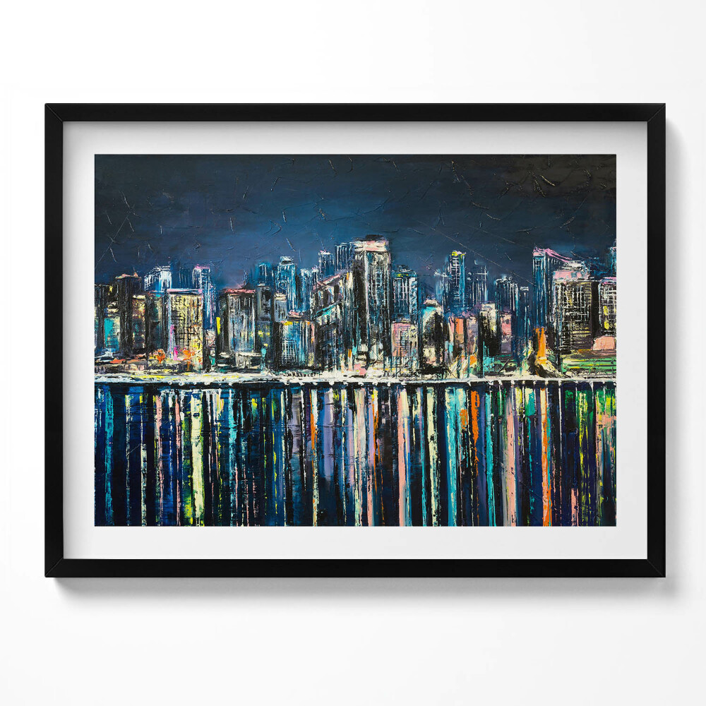 Obraz s rámem Země květin - fantazie přímořského města