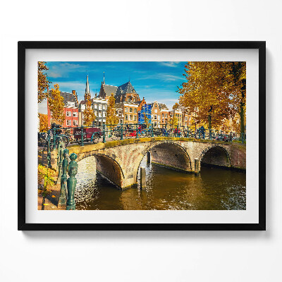 Obraz s rámem Podzimní blues Amsterdamu