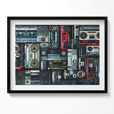 Obraz s rámem Hudba - Vintage boombox