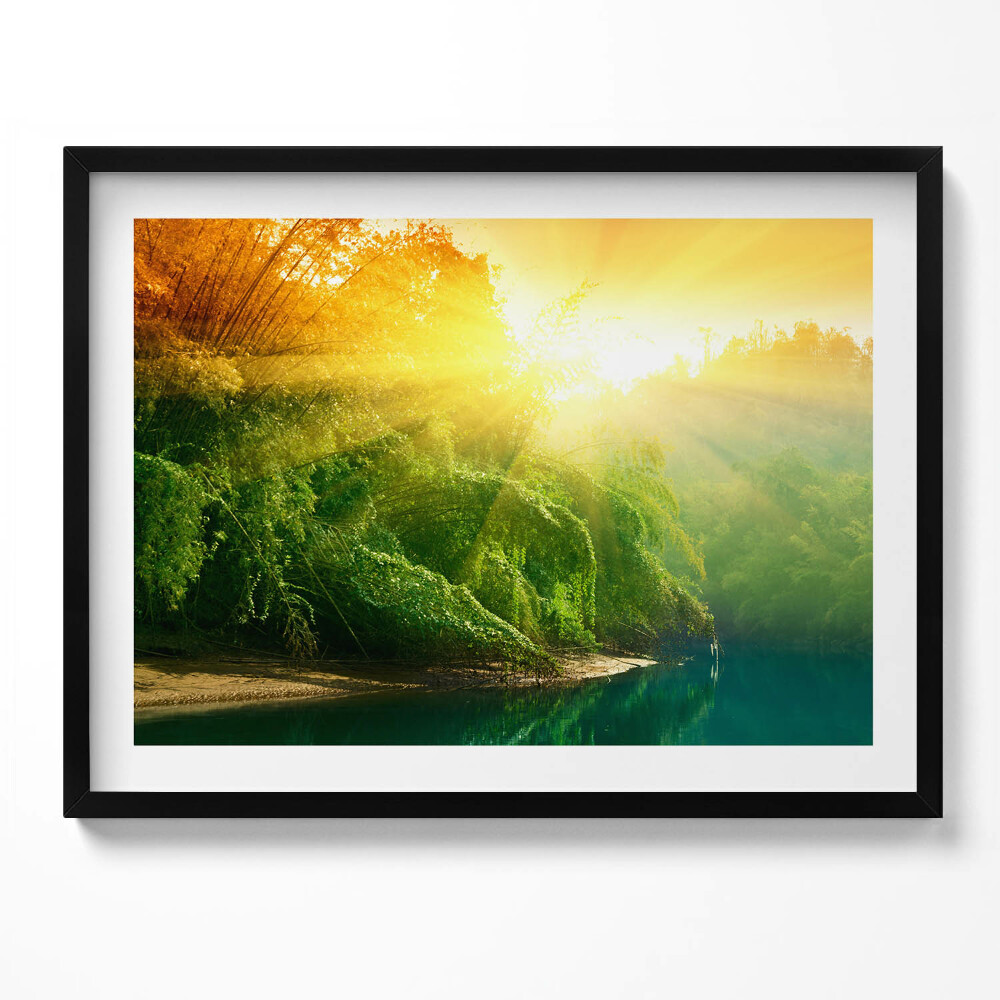 Obraz s rámem Přírodní krajina na slunci
