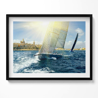 Obraz s rámem Plovoucí jachty