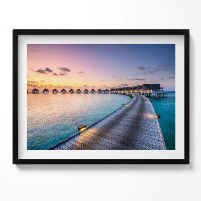 Obraz s rámem Západ slunce na Maledivách