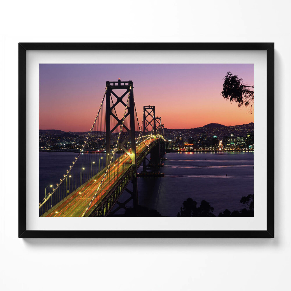 Obraz s rámem San Francisco Bridge a západ slunce