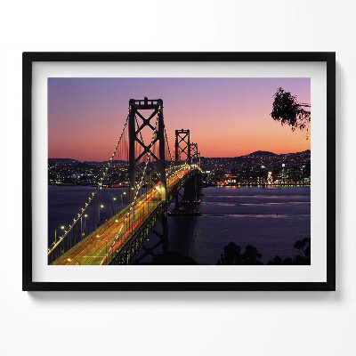 Obraz s rámem San Francisco Bridge a západ slunce