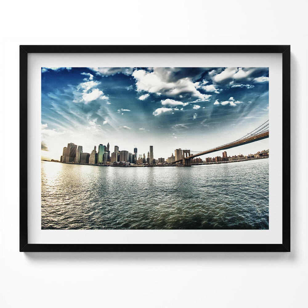Obraz s rámem Město a Brooklynský most