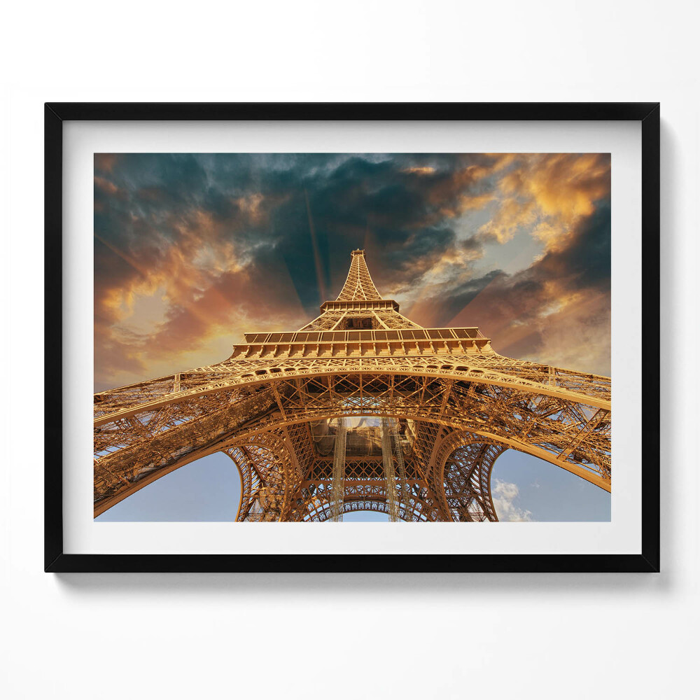 Obraz s rámem Eiffelova věž ve slunečním světle