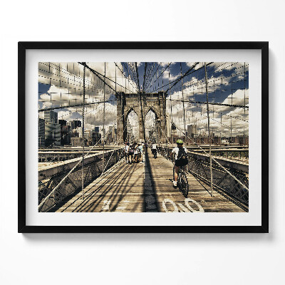 Obraz s rámem Pohled na Brooklyn Bridge v New Yorku
