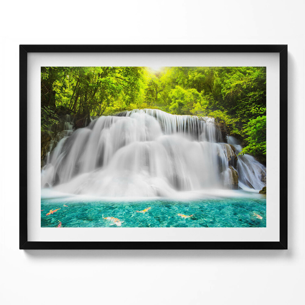 Obraz s rámem Vodopád Huai Mae Khamin v Thajsku