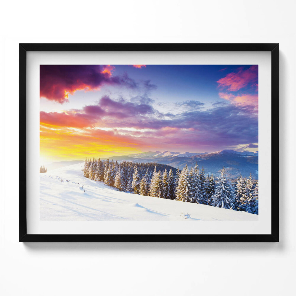 Obraz s rámem Zimní horská krajina