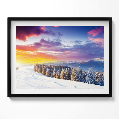 Obraz s rámem Zimní horská krajina