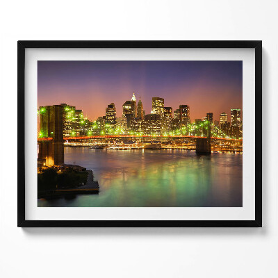 Obraz s rámem Brooklynský most v noci