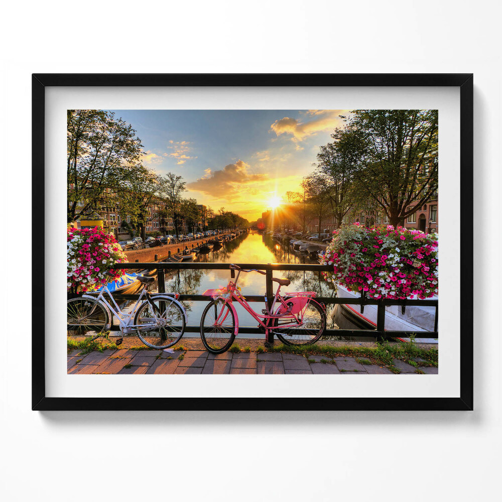 Obraz s rámem Východ slunce nad Amsterdamem