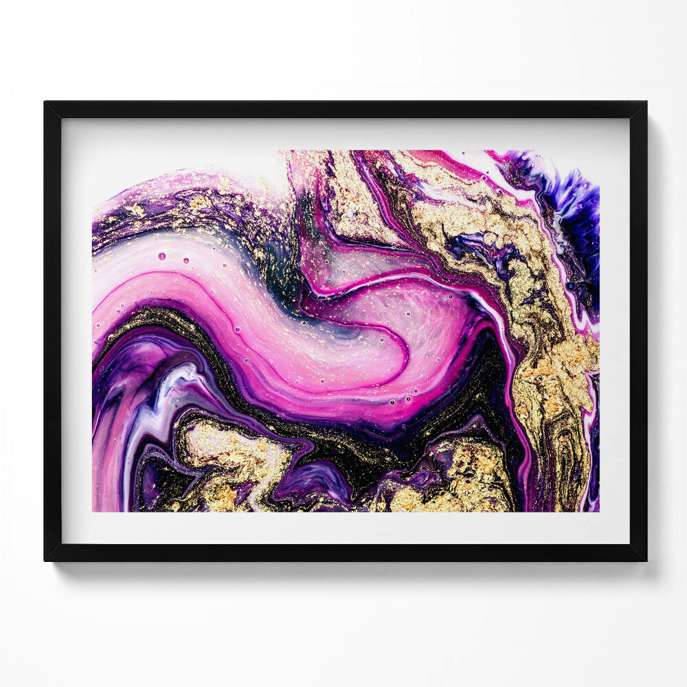 Obraz s rámem Mramorová abstrakce se zlatem