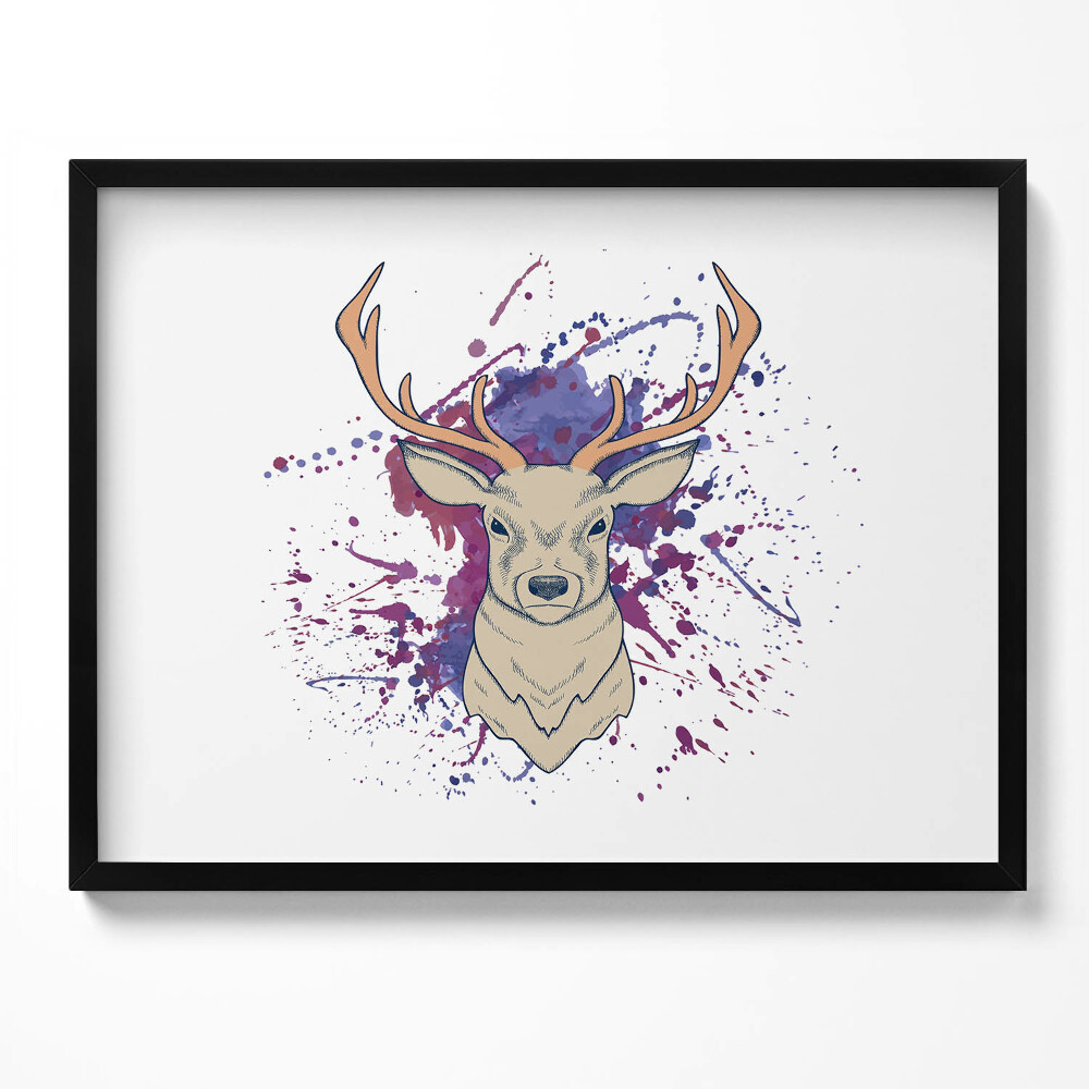 Obraz s rámem Jelen vektorové ilustrace