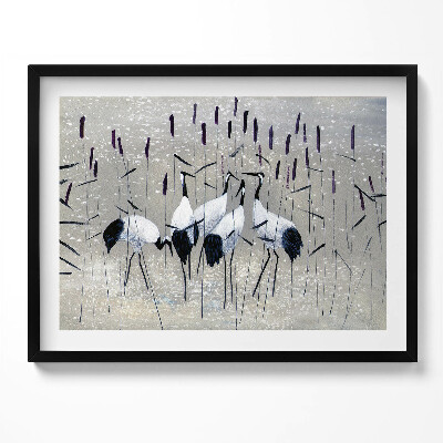 Obraz s rámem Jeřábi v rákosí