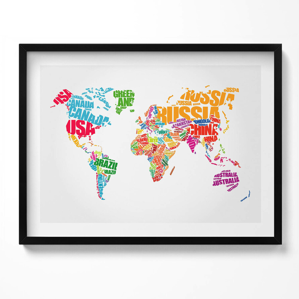 Obraz s rámem Mapa světa
