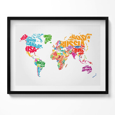 Obraz s rámem Mapa světa