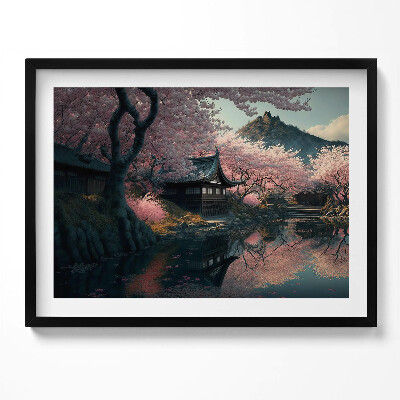 Obraz s rámem Krásný asijský třešňový květ