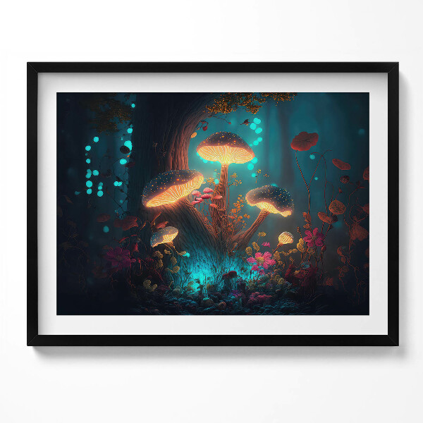 Obraz s rámem Lesní a kouzelné houby