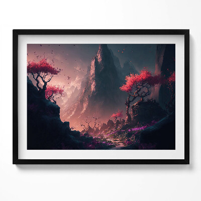 Obraz s rámem Magický les a hory