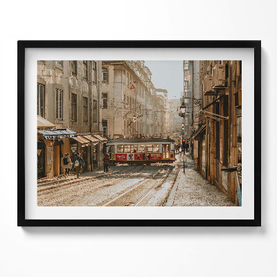 Obraz s rámem Pohled na Lisabon a tramvaj