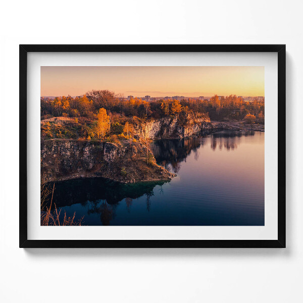 Obraz s rámem Krakov, jezero Zakrzówek na podzim