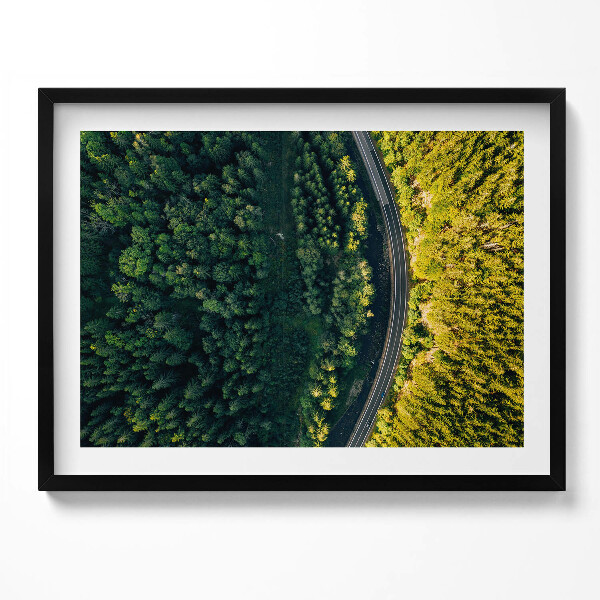 Obraz s rámem Les z dronu - hora Śnieżka