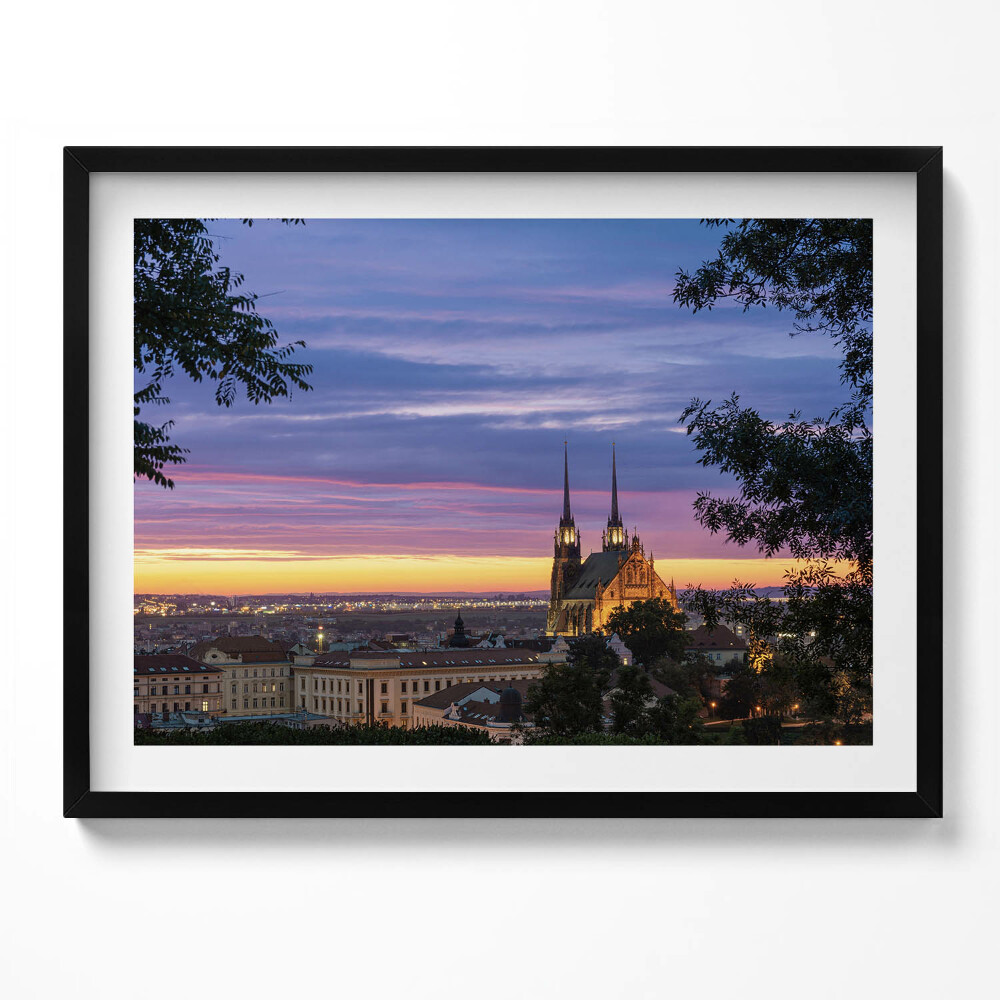 Obraz s rámem Východ slunce Brno