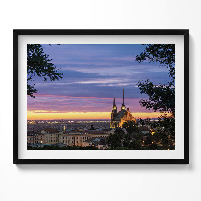 Obraz s rámem Východ slunce Brno