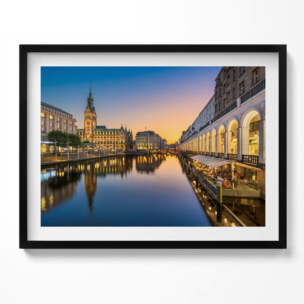 Obraz s rámem Radnice v německém Hamburku