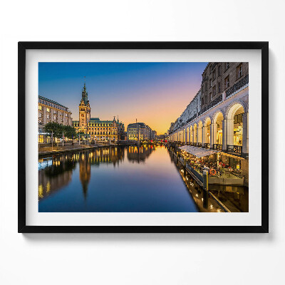 Obraz s rámem Radnice v německém Hamburku