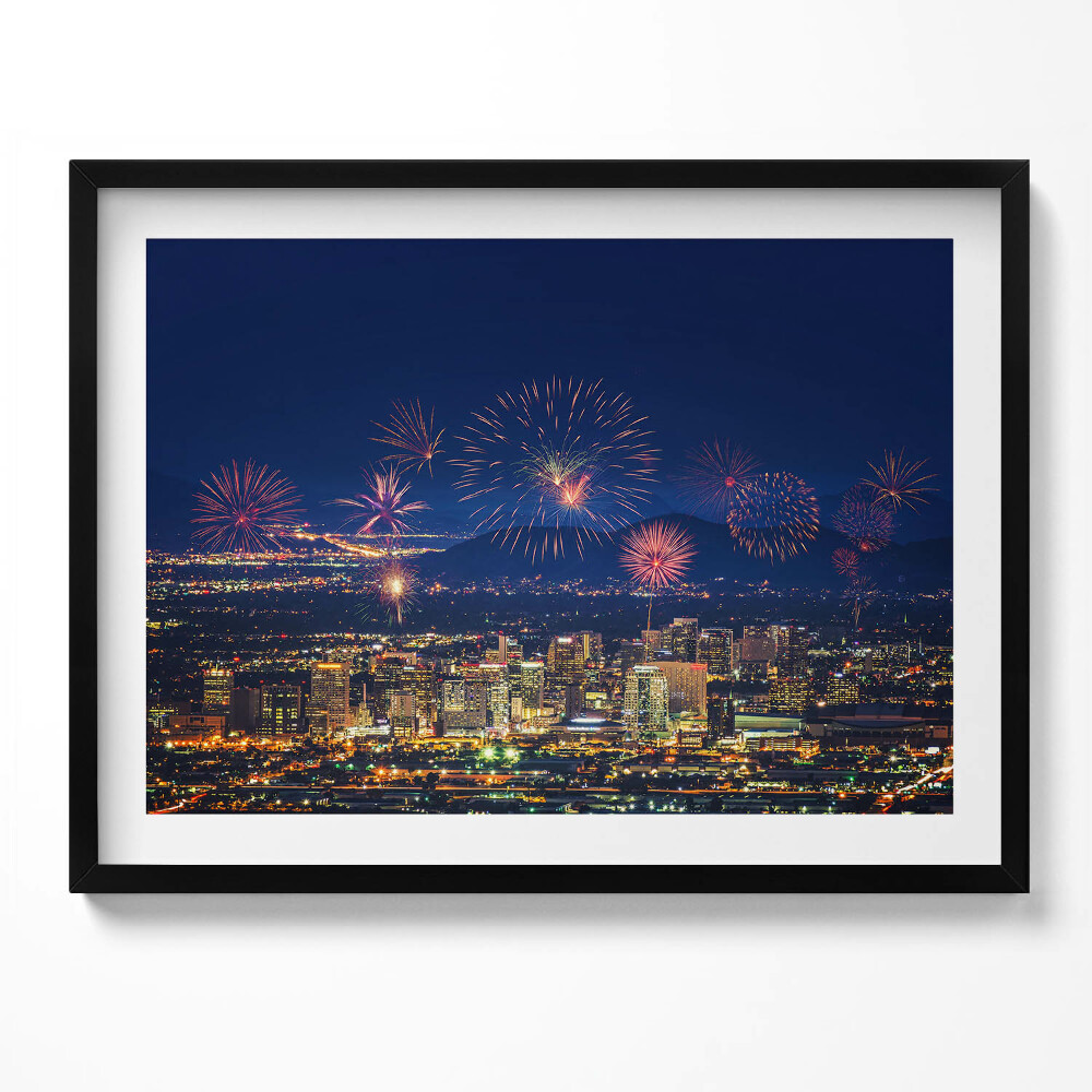 Obraz s rámem Město Phoenix v noci