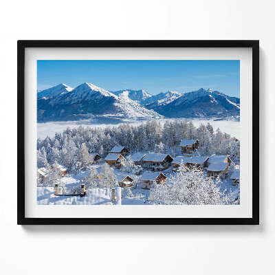Obraz s rámem Položte sníh v Alpách
