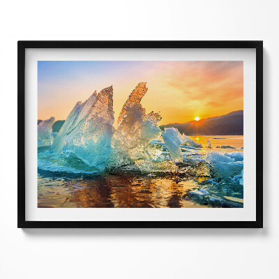 Obraz s rámem Kus ledu při východu slunce