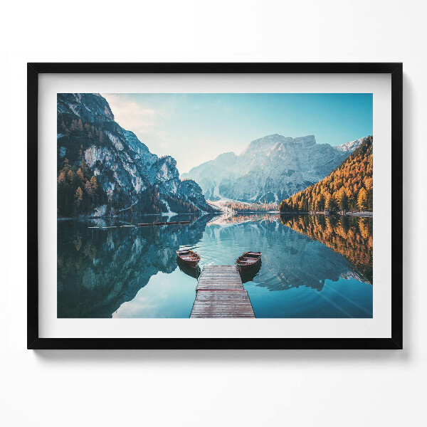 Obraz s rámem Lodě na jezeře