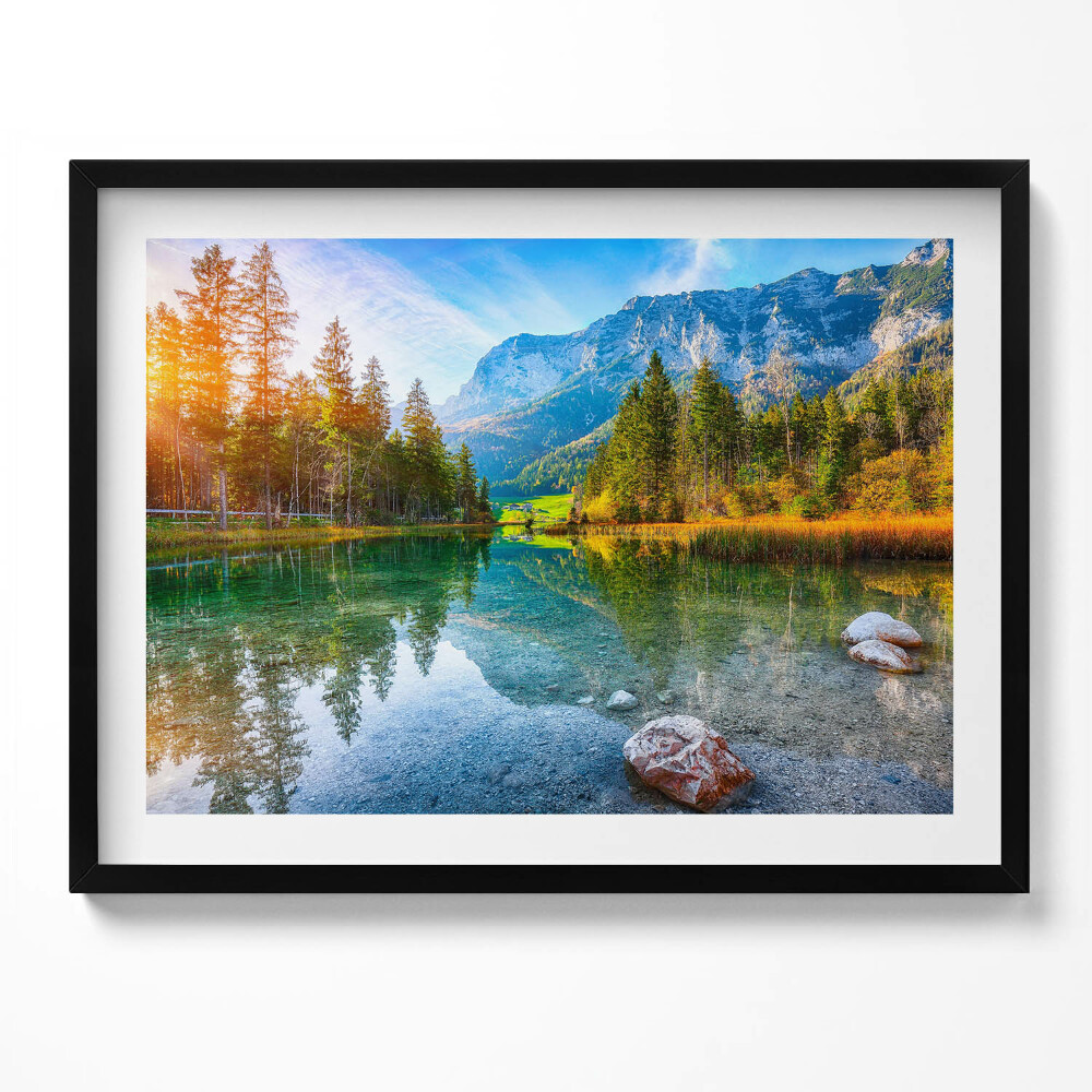 Obraz s rámem Říční horská krajina