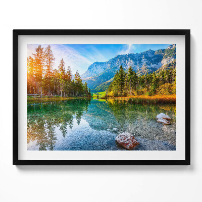 Obraz s rámem Říční horská krajina