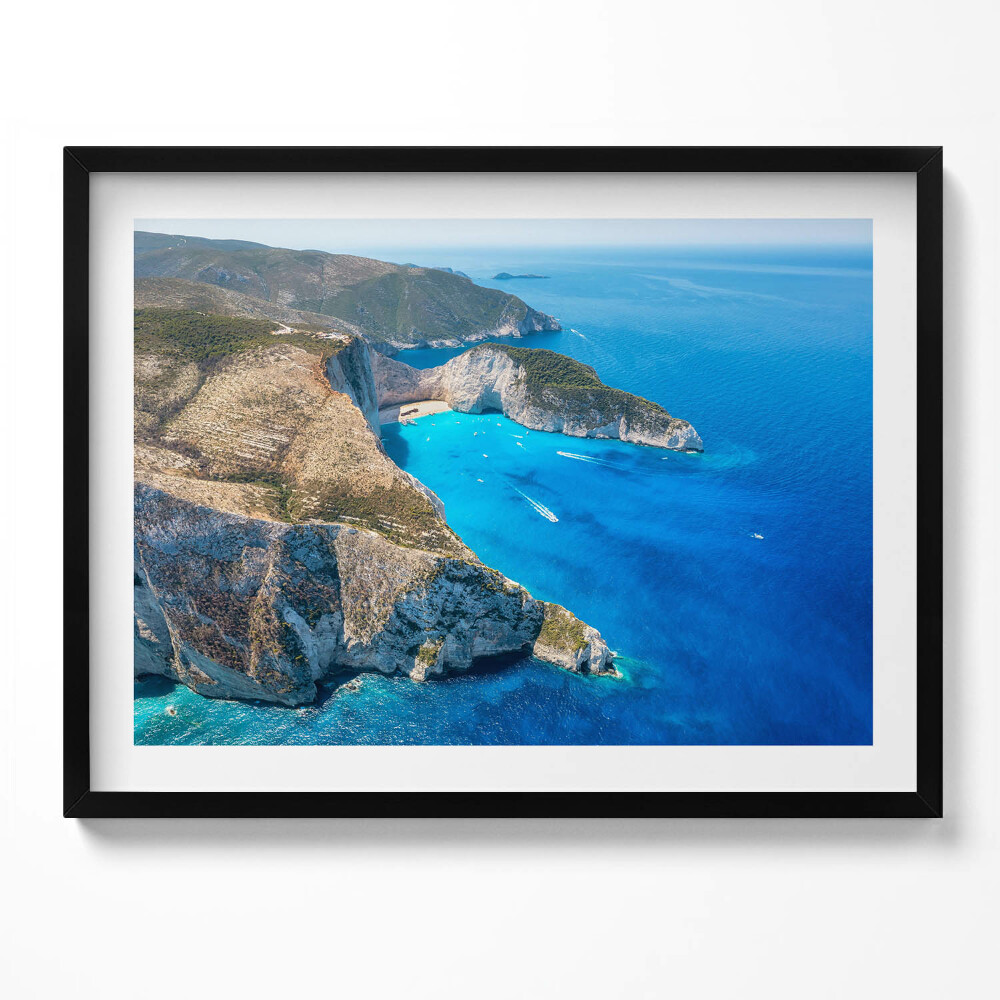 Obraz s rámem Letní krajina útesu a pobřeží