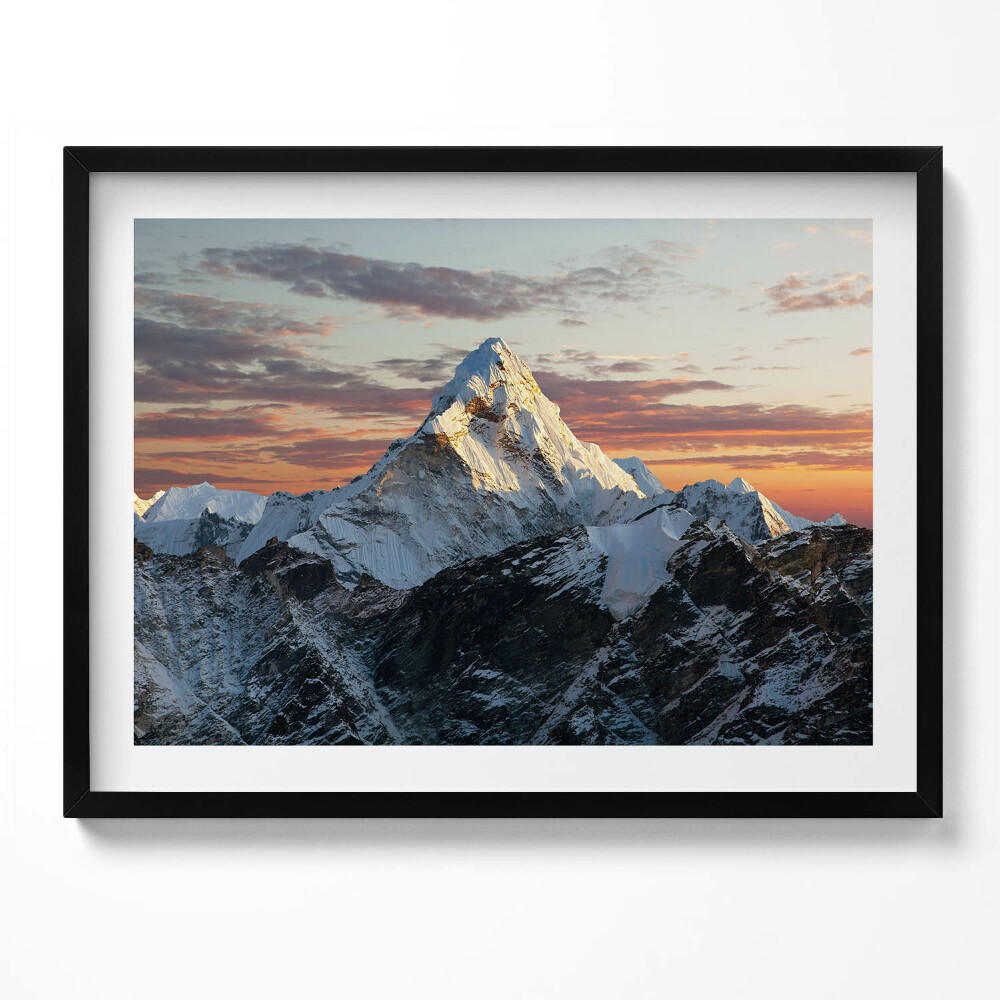 Obraz s rámem Zasněžený vrchol hory