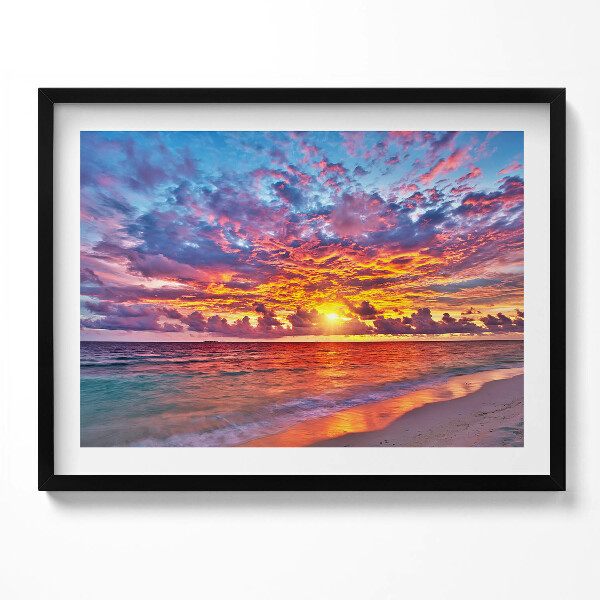 Obraz s rámem Západ slunce nad mořem