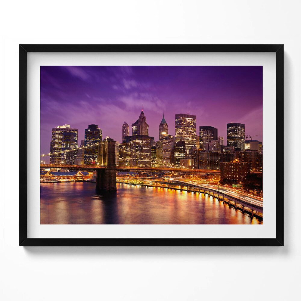 Obraz s rámem Městská světla ve večerních hodinách