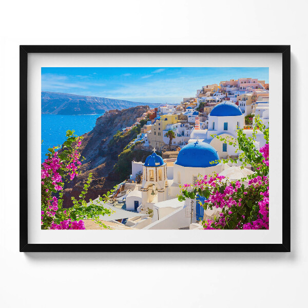 Obraz s rámem Pohled na řeckou architekturu Santorini